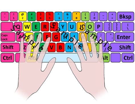 Colorful Keyboard Template Printable
